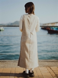 Side Button Slit Sleeveless Dress 