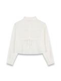 Texture Cropped Shirt With Back Slit 