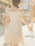  Lace Up Asymmetric Dress
