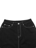 Contrast Stitch Denim Shorts 