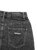  Raw Edge Denim Skirt