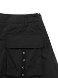  Eyelet Trims Pockets Pleated Skirts