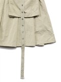  Eyelet Trims Pockets Pleated Skirts