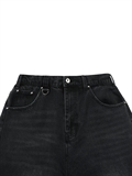  Washed Oversized Denim Shorts