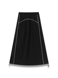  Sporty Drawstring Long Skirt