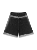  Spray Print On Seam Denim Shorts