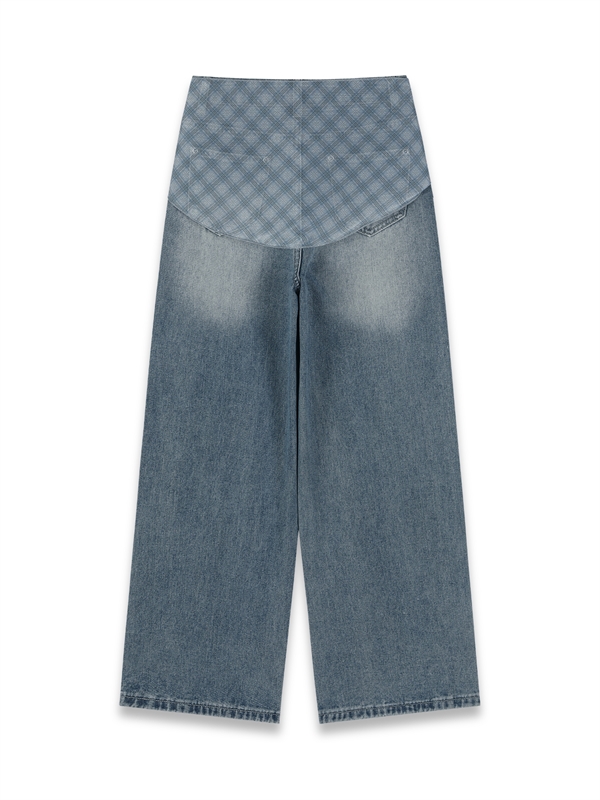 Jeans With Tartan Scarf