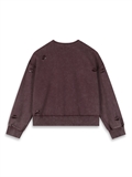  Washed Distressed Print Sweatshirt