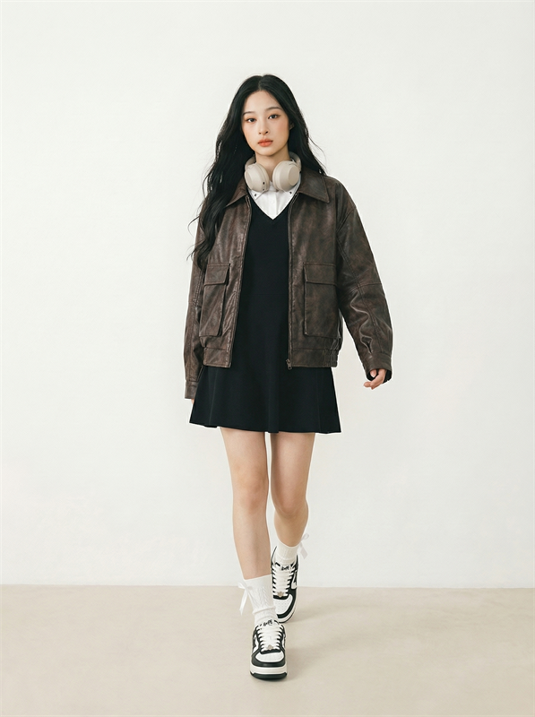 Retro Washed PU Jacket (Unisex)