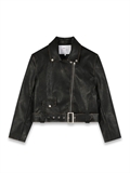  Wash PU Leather Biker Jacket