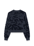  Cloud Pattern Cropped Sweater