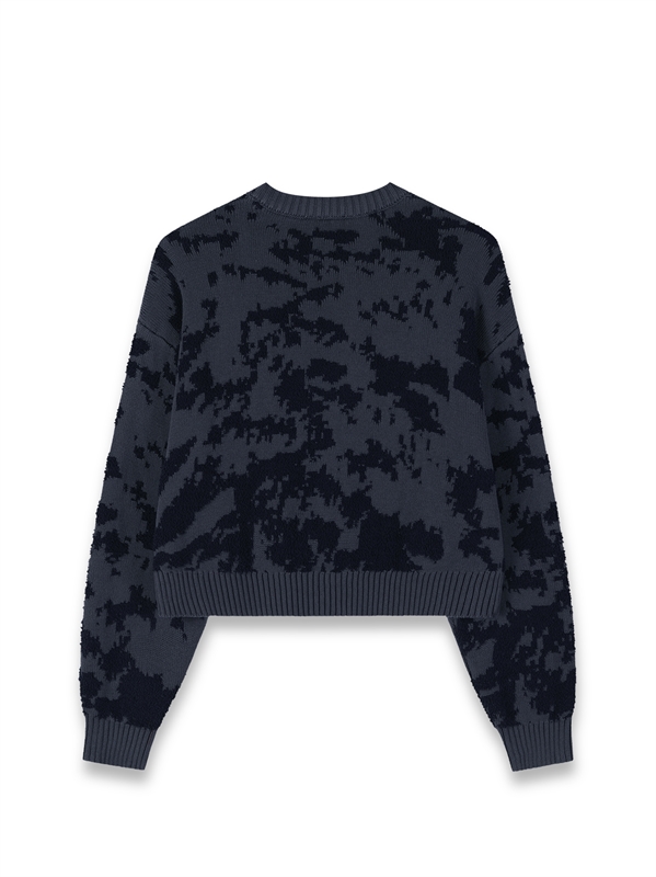 Cloud Pattern Cropped Sweater