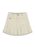  Corduroy Pockets Pleated Skirt
