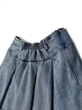  Denim Pleated Skirt