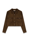  Deco Snap Button Suede Shirt