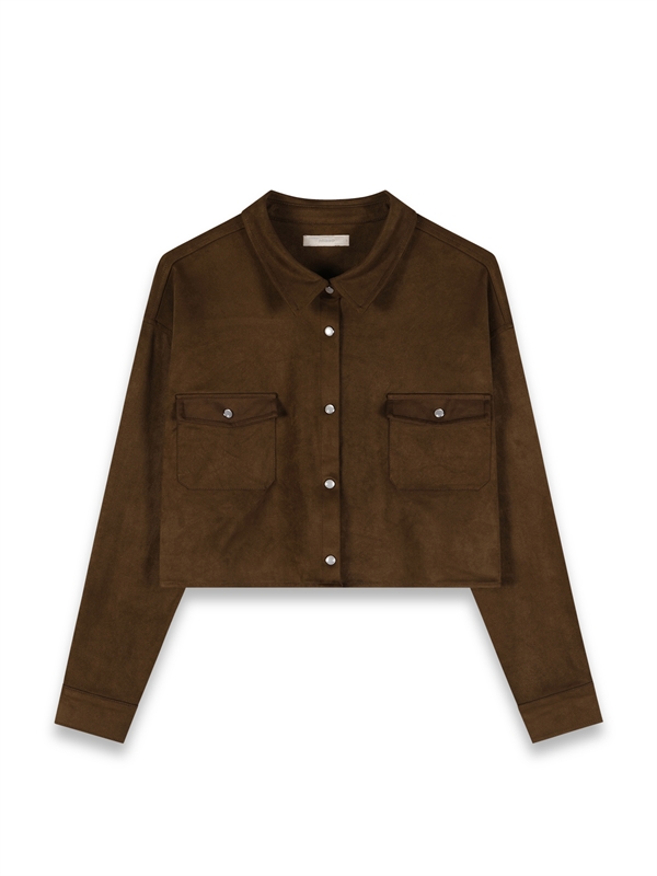 Deco Snap Button Suede Shirt