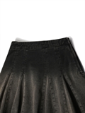  Washed Denim Pleated Skirt
