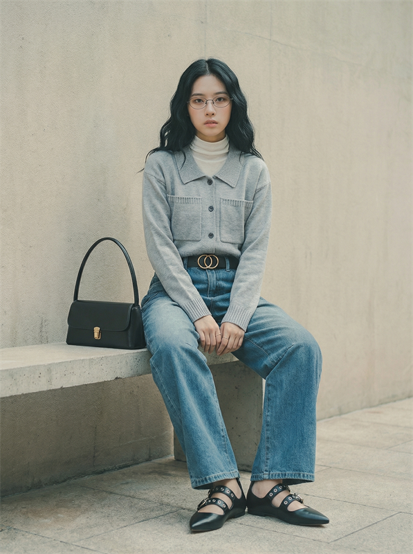 Button Down Cropped Cardigan 