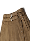  Double Belted Pleated Skirt