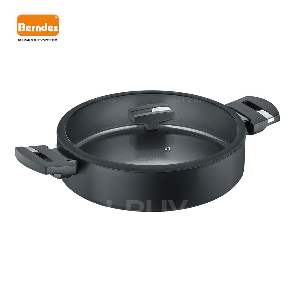 Berndes b.green Alu Recycled Induction 28厘米矮身双耳煲连玻璃盖