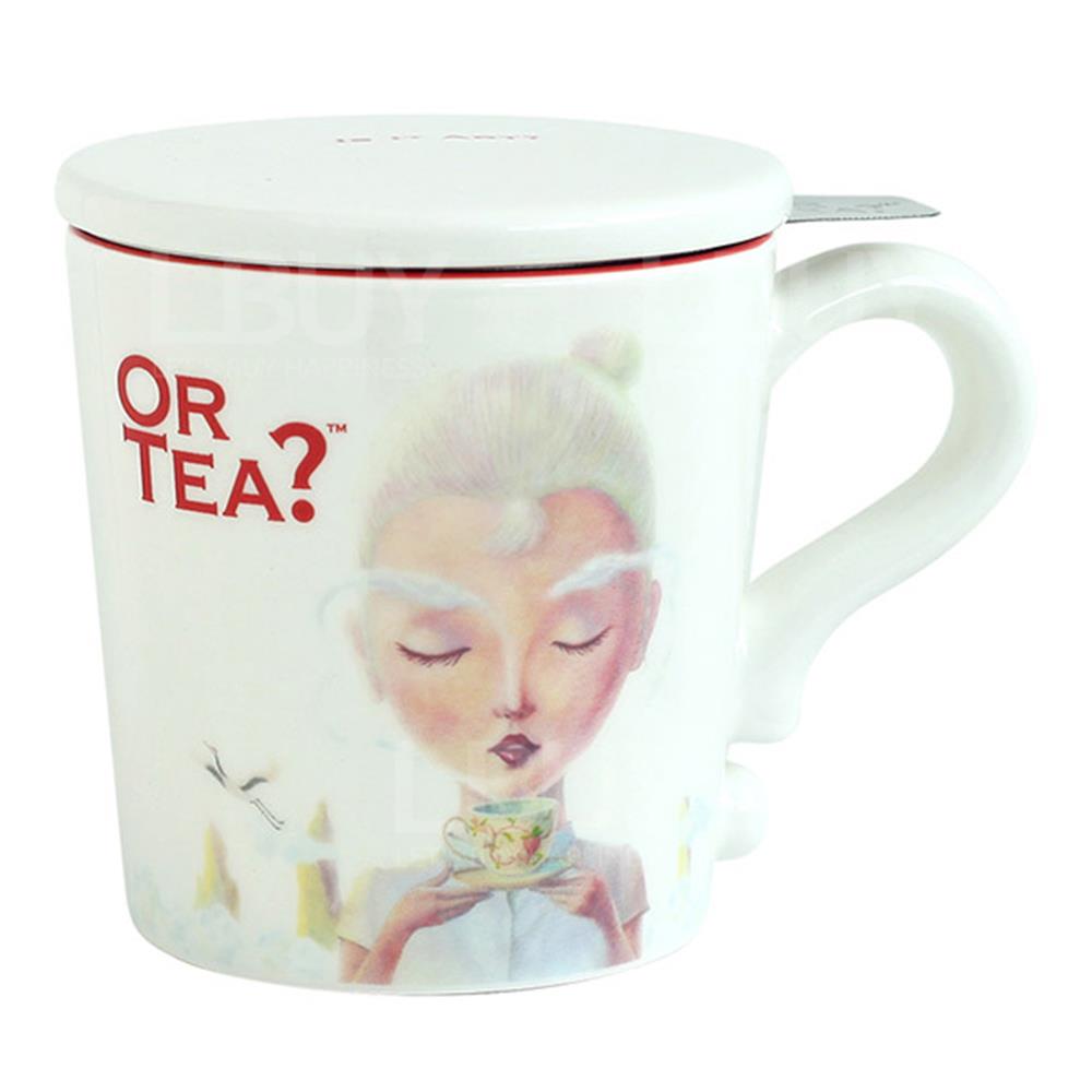 Or Tea? White Mug with stainless steel infuser