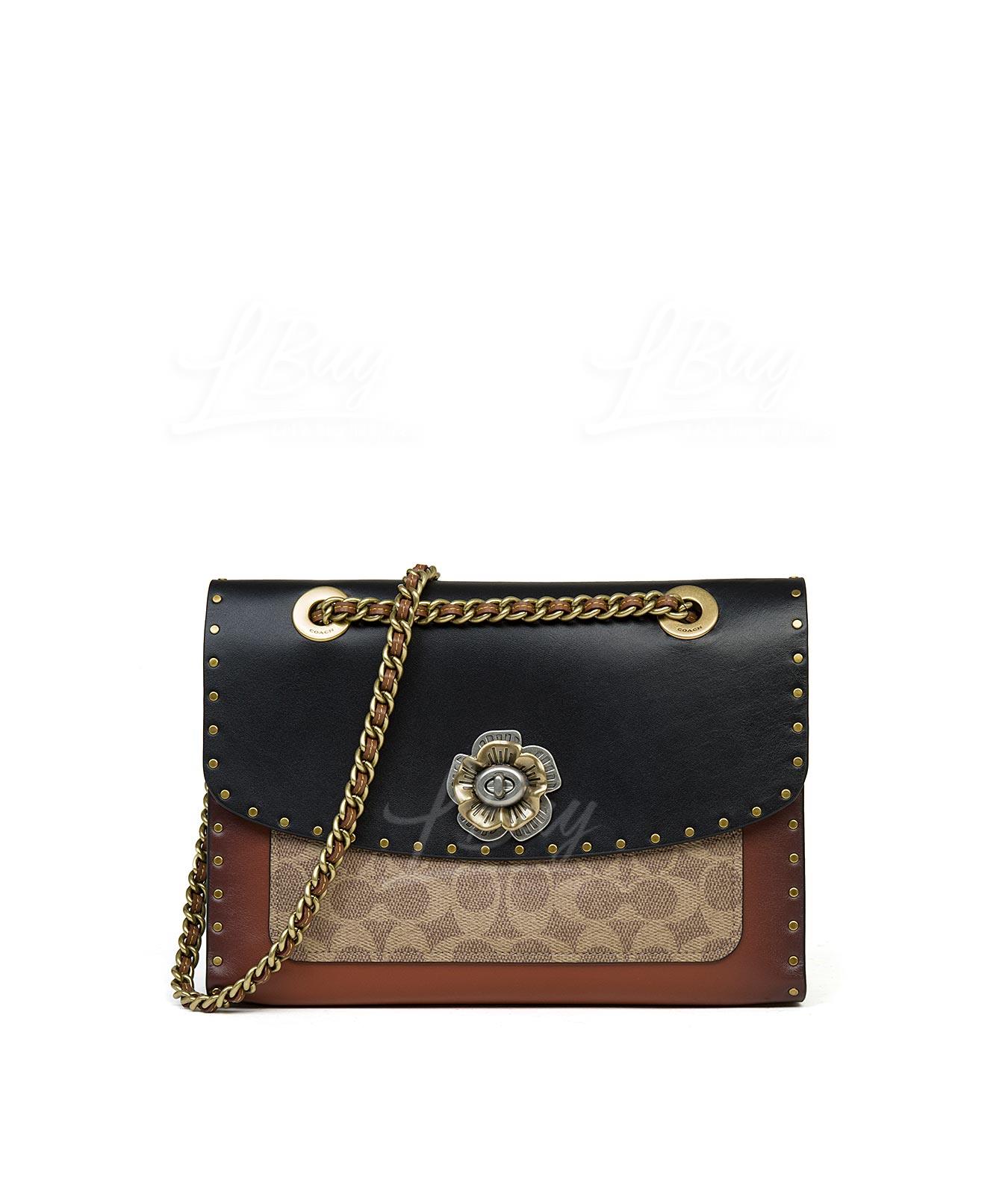 Parker With Rivets And Snakeskin Chain Bag