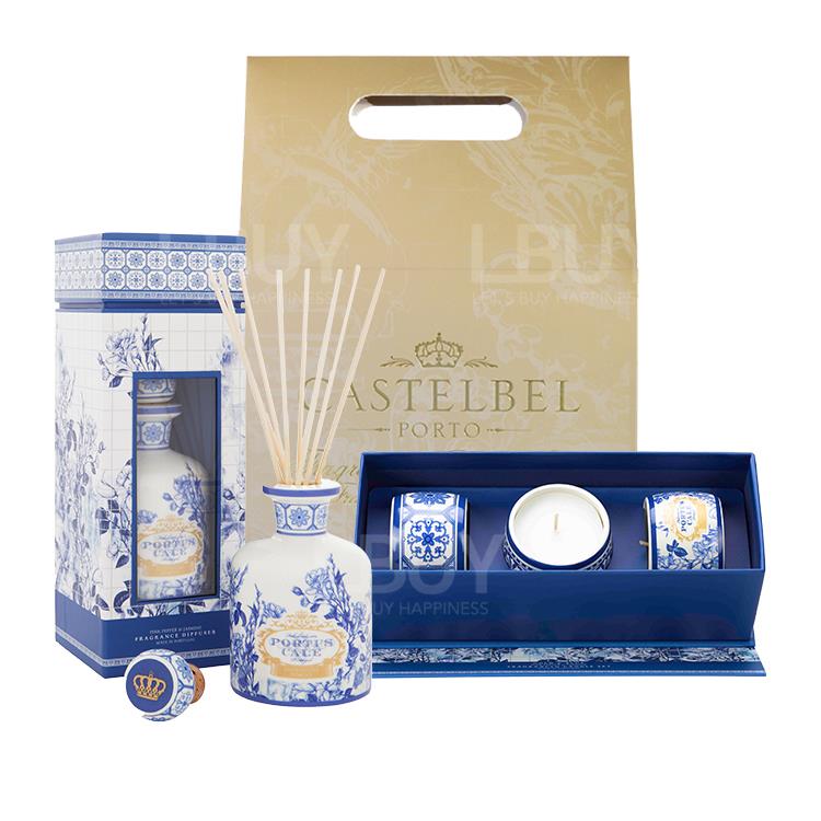 Portus Cale Gold and Blue 香薰座及身體護理套裝 A