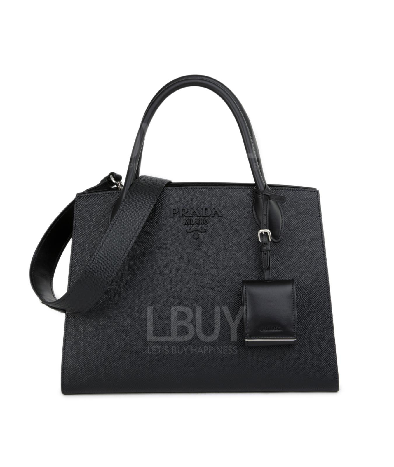 MONOCHROME Saffiano Leather Top Handle Bag/Shoulder Bag