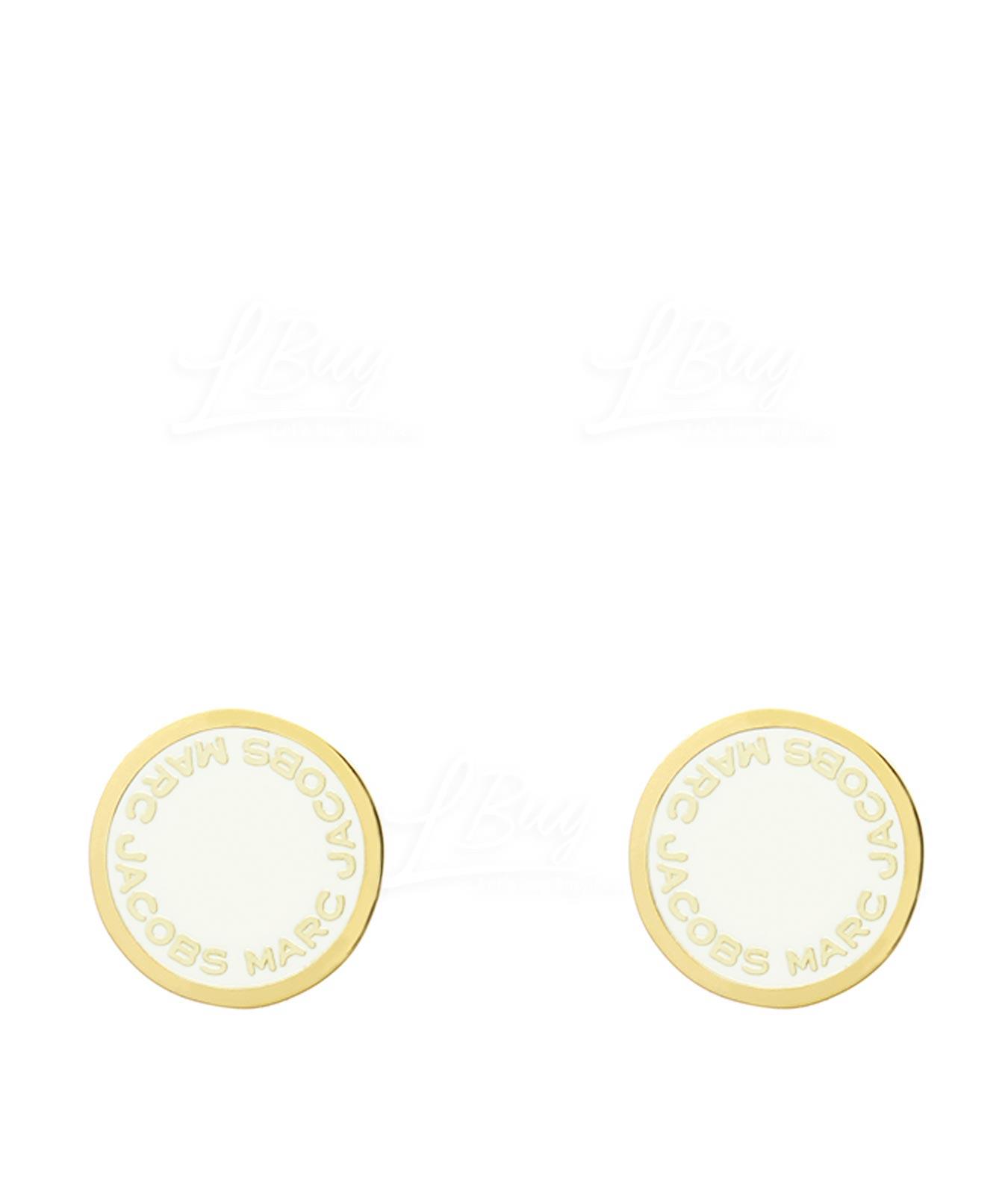 Enamel Logo Disc Stud Earrings