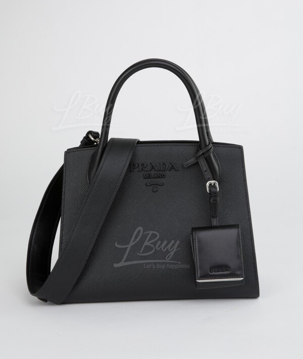 Monochrome saffiano leather shoulder bag on sale