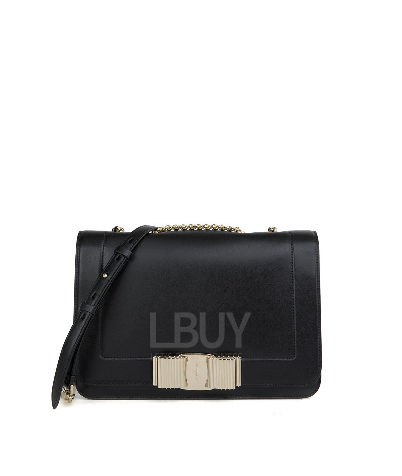 VARA BOW Calfskin Leather Chain Bag