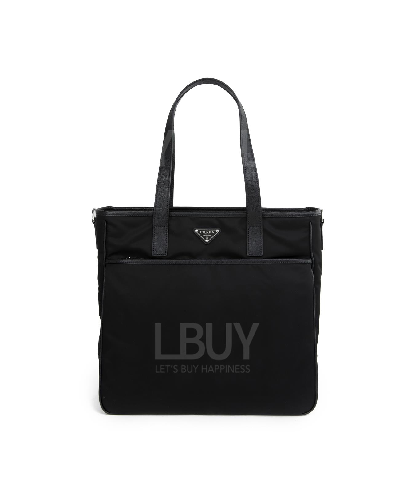 Saffiano Leather And Nylon Tote Bag