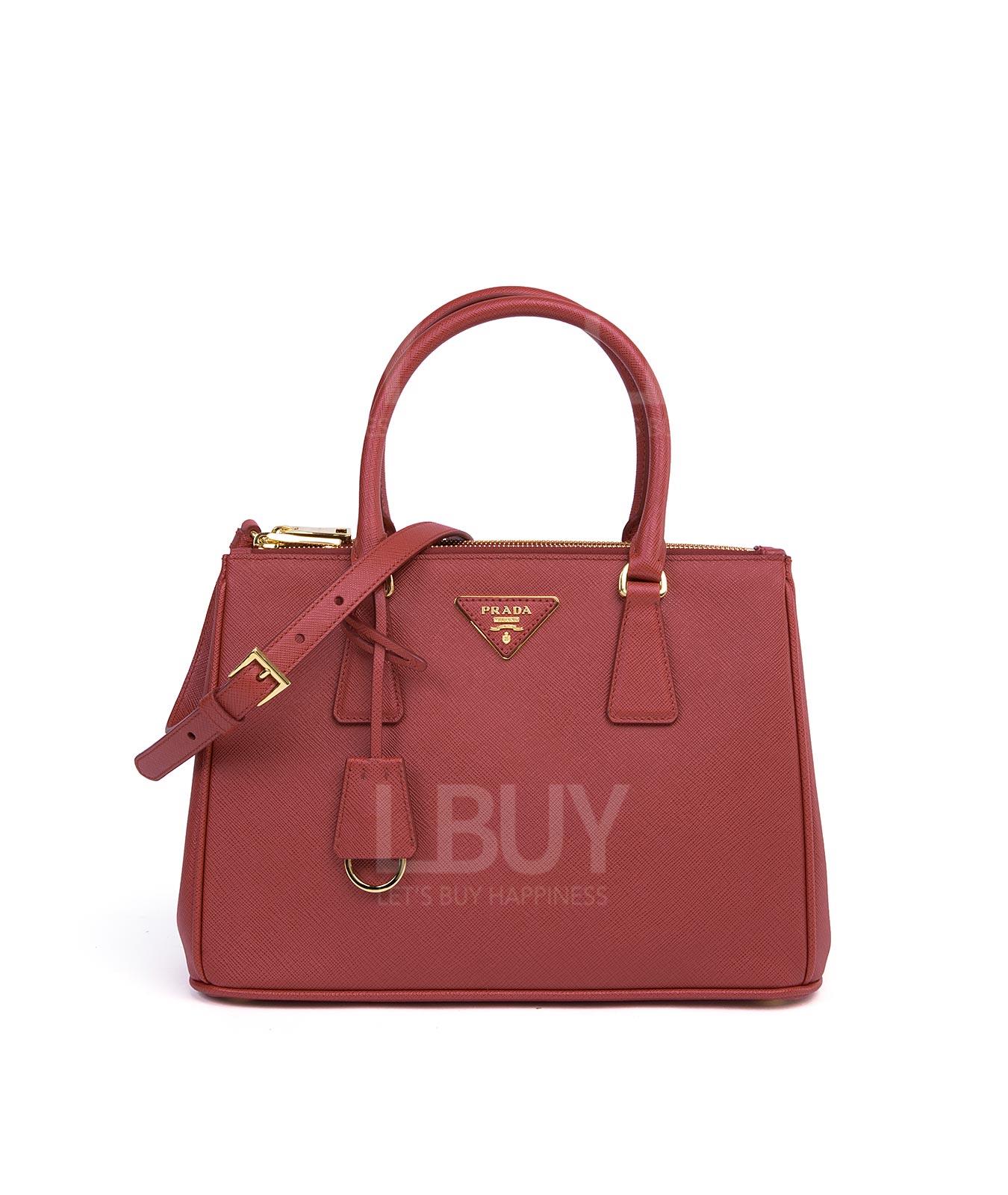 Lux Double Zip Saffiano Leather Tote