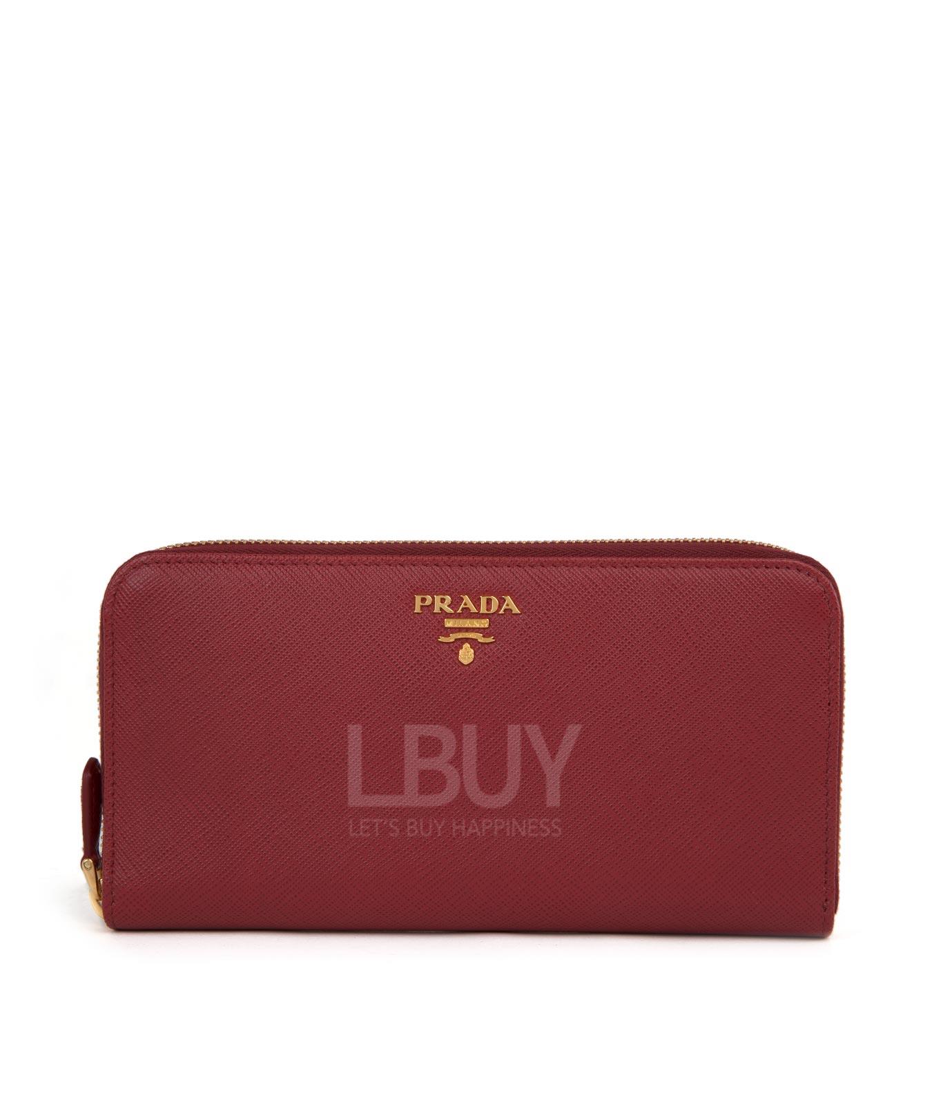 Saffiano Leather Zip Around Long Wallet