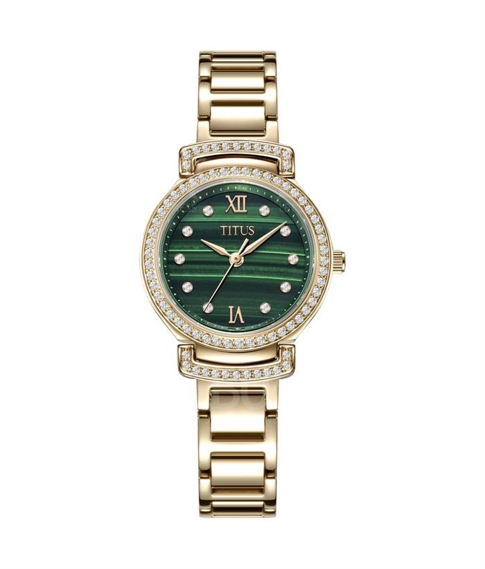 Fair Lady 3 Hands Quartz Stainless Steel Malachite Watch
