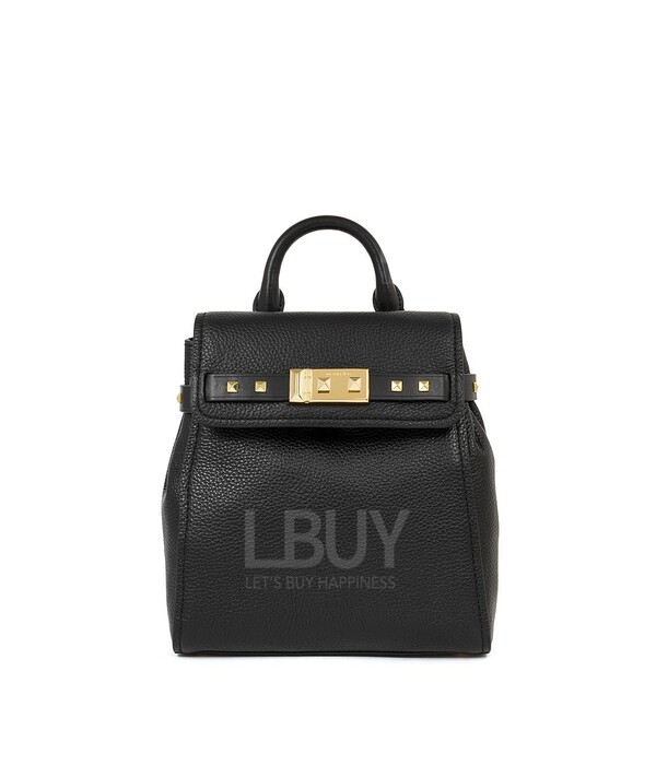 Michael Kors-Addison Small Pebbled Black Leather Backpack