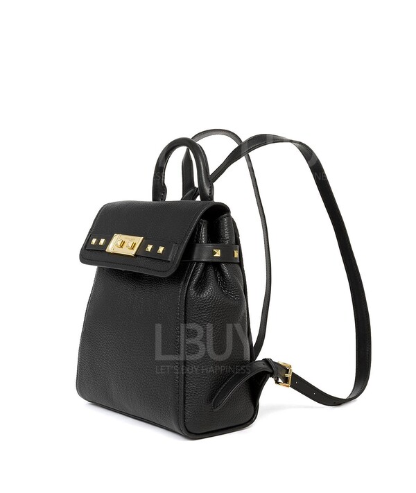Michael Kors-Addison Small Pebbled Black Leather Backpack