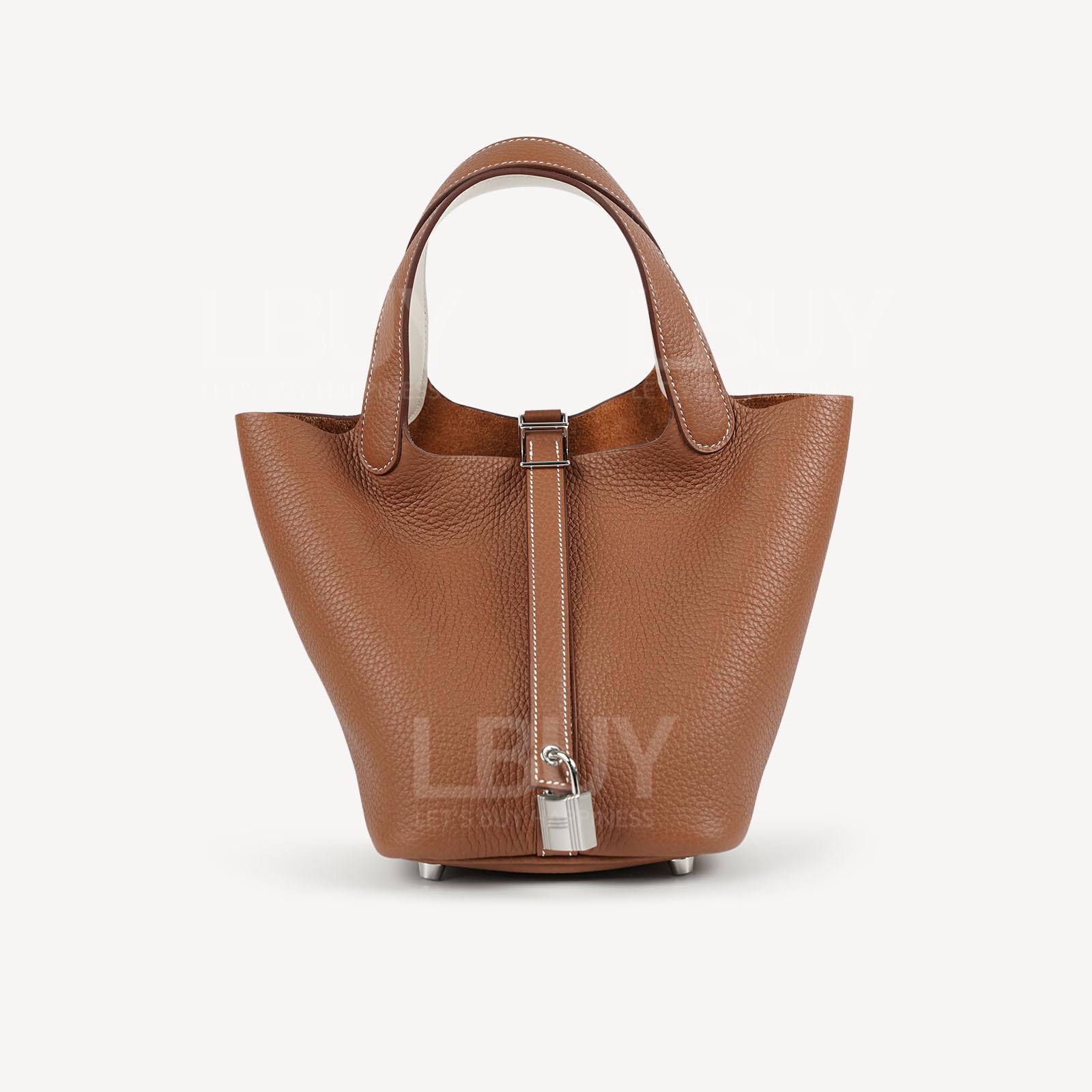 Hermes Picotin Lock 18 Bag 手挽袋 金色拼奶白色