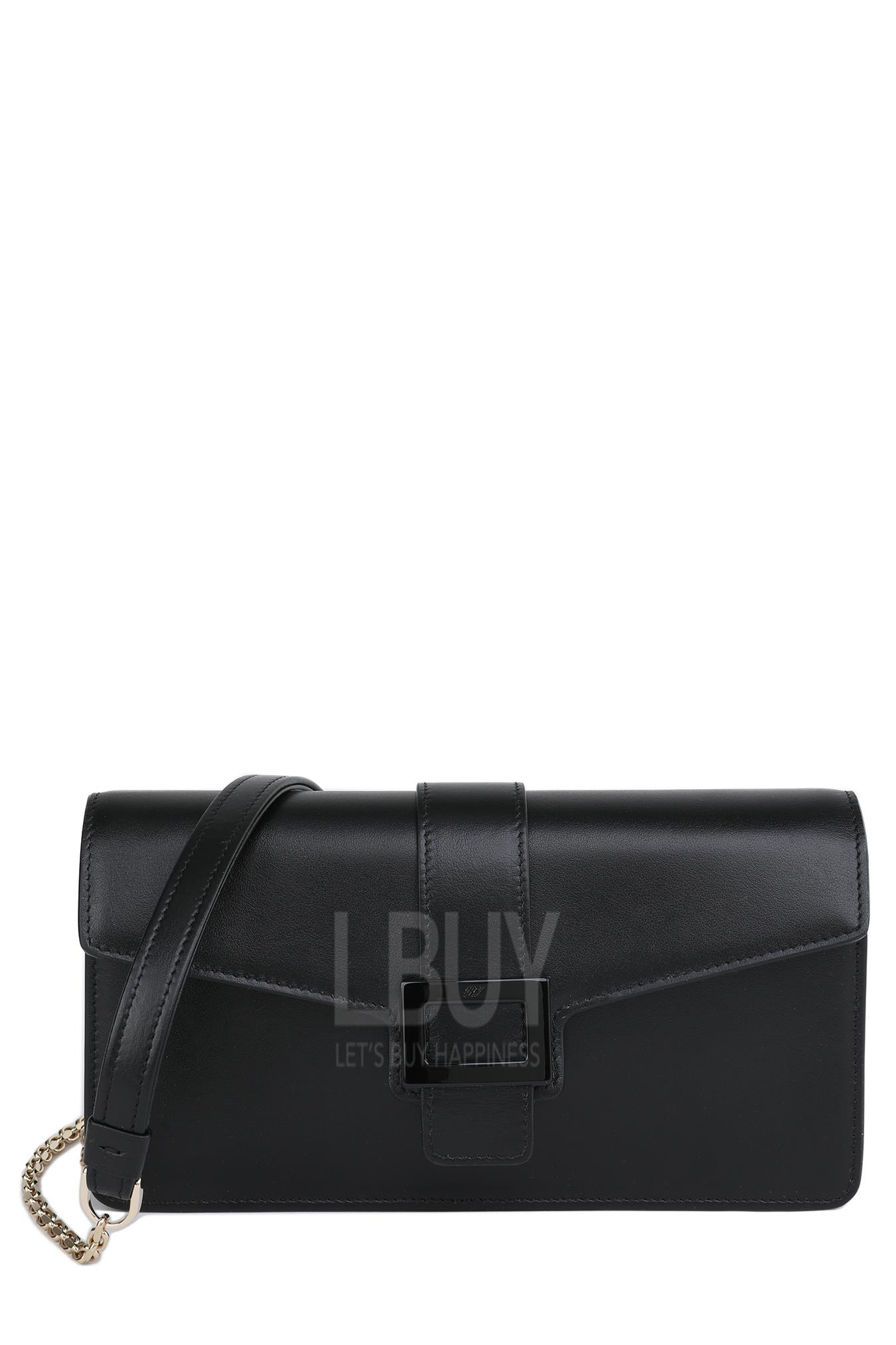 Viv Clutch Lacquered Buckle In Leather CLUTCH/CHAIN BAG