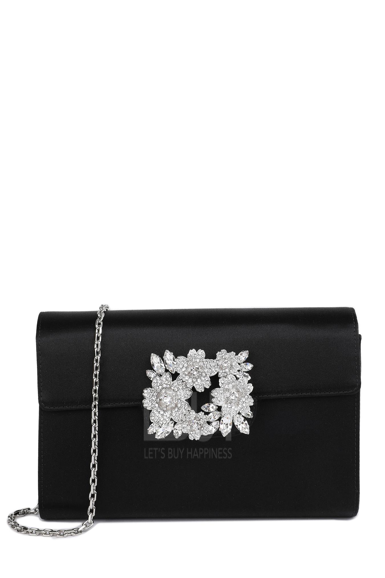 RV Bouquet Strass Buckle Mini Clutch in Satin 手拿包/链条包