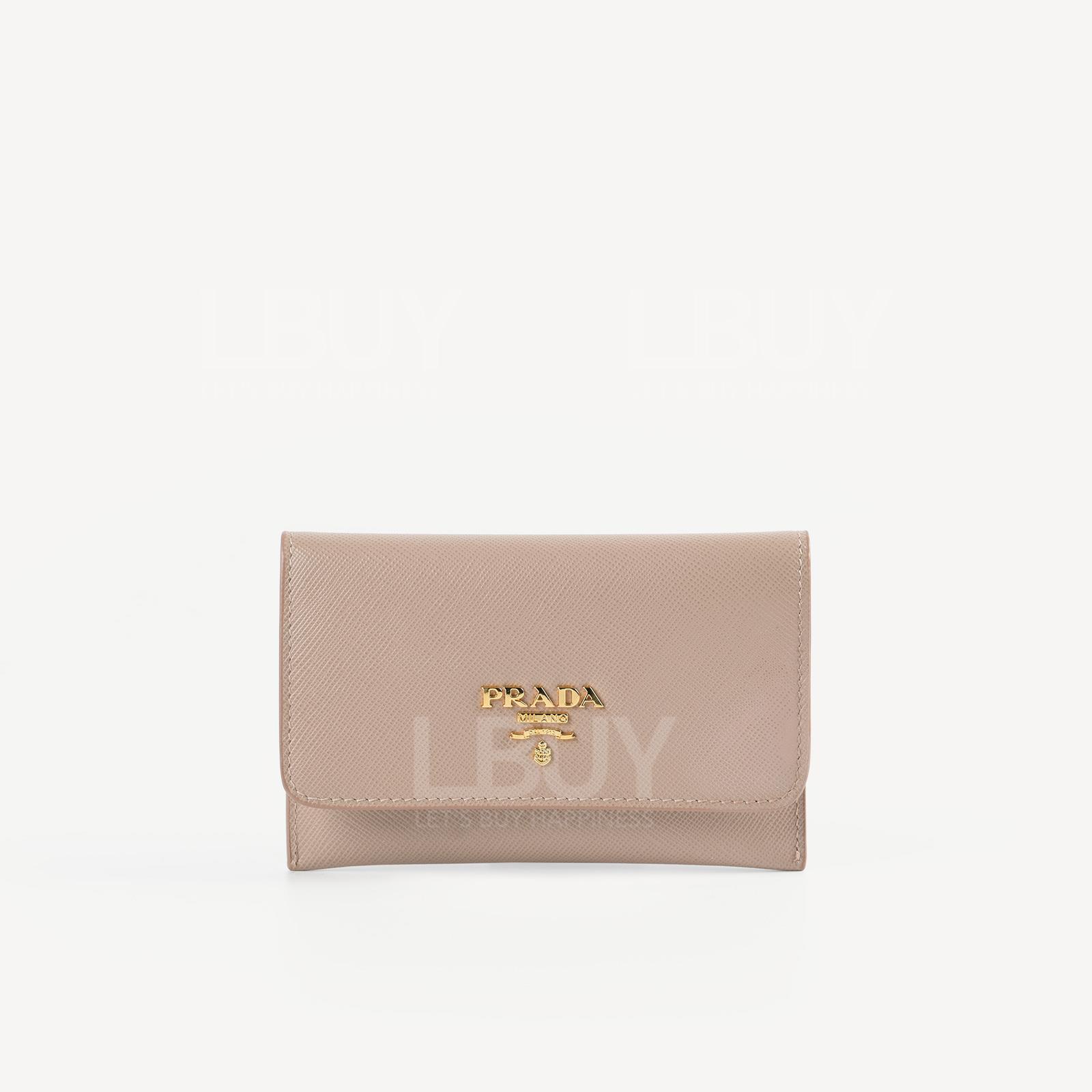 Prada Saffiano 皮革淺粉色卡片套