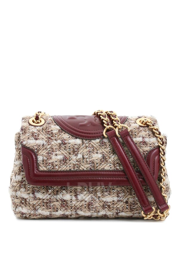 Tory Burch-Fleming Soft Tweed Small Convertible Shoulder Bag
