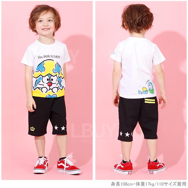 Doraemon And Dinosaur Eggs Short Sleeve Tee (Size: 90-130)