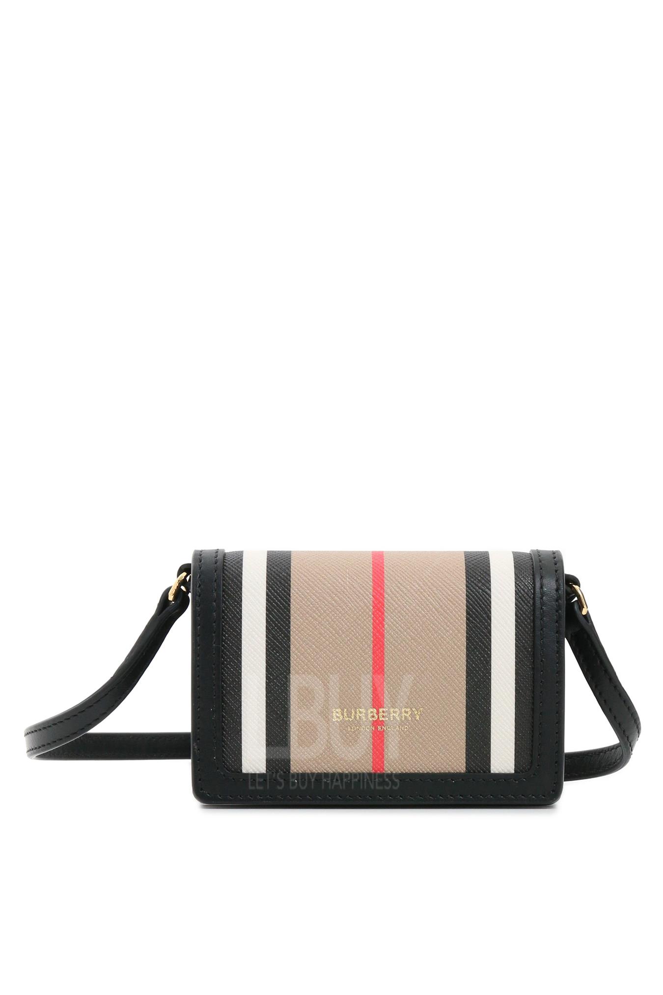 Icon Stripe E-Canvas Card Case  With Detachable strap卡片包