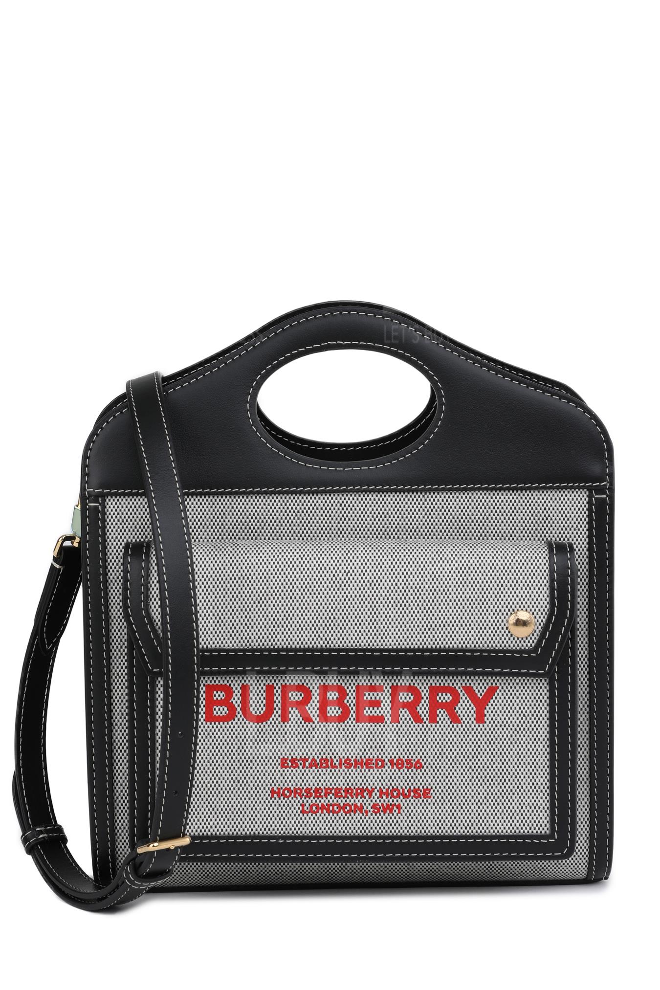 Mini TwO-Tone Canvas And Leather Pocket Bag 手提包/斜背包