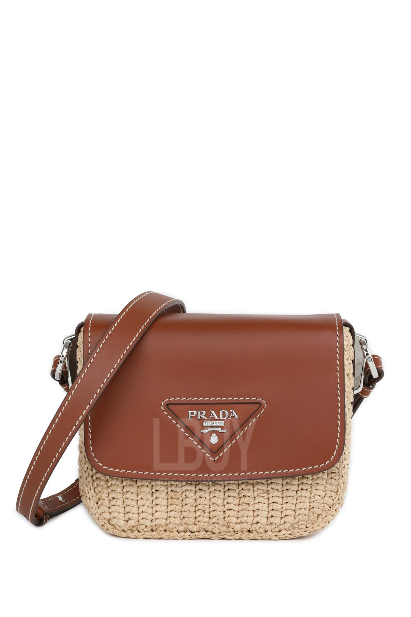 Raffia And Leather Shoulder Bag 单肩包/斜背包