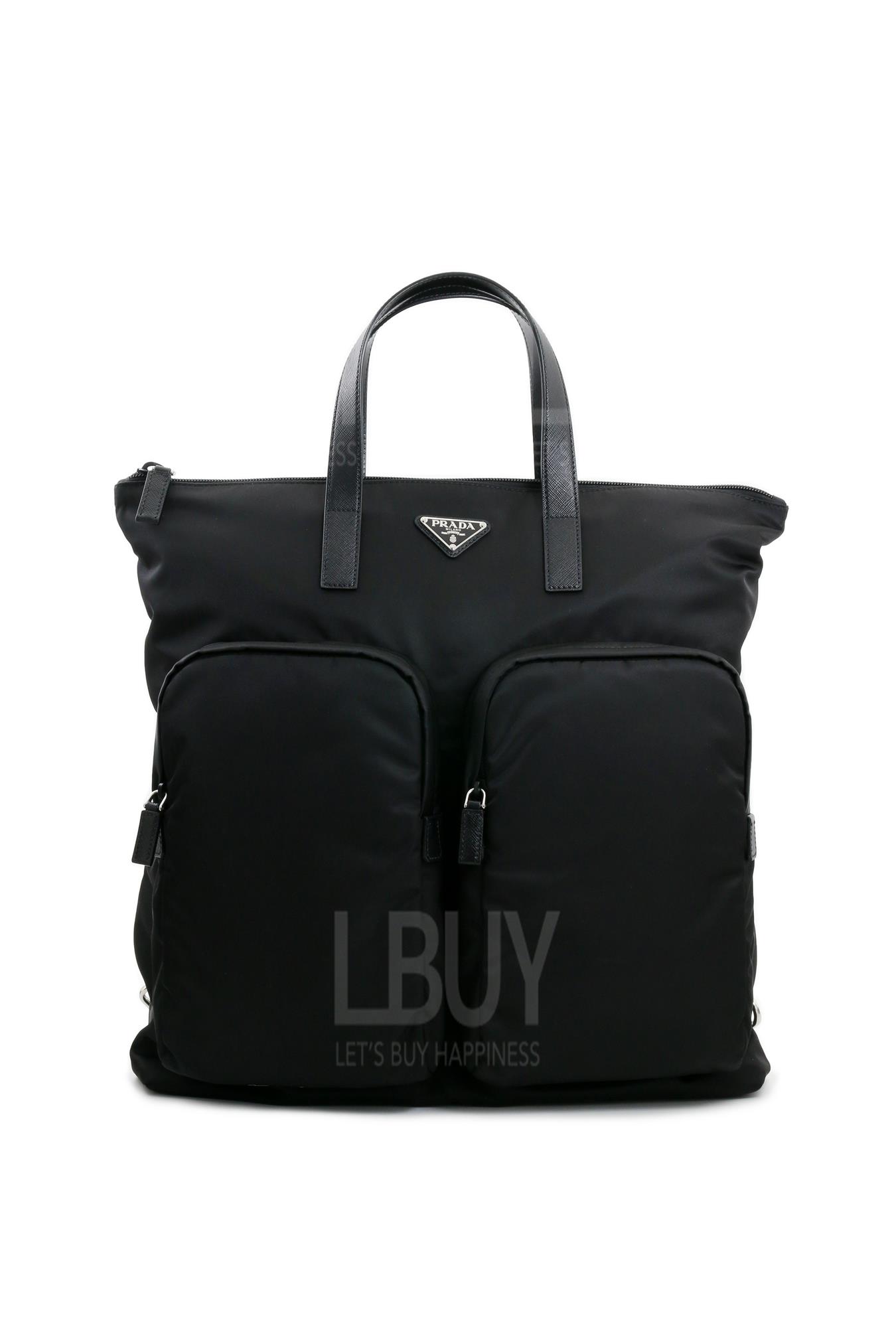 Nylon And Saffiano Leather Tote托特包