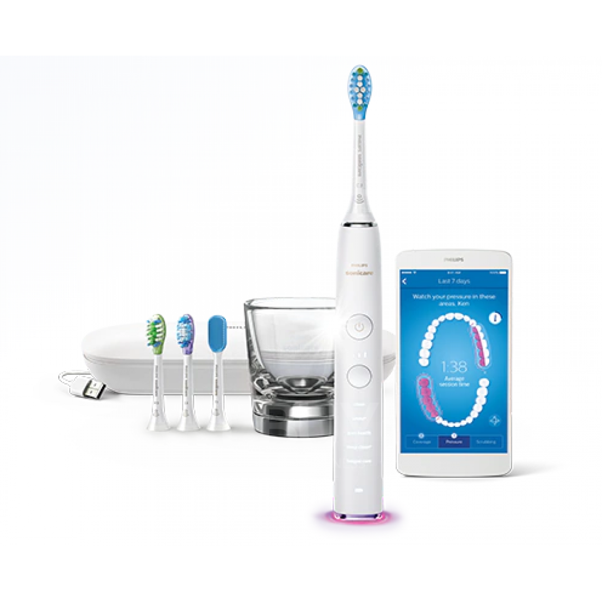 Sonicare DiamondClean Smart 9700 Series Sonic electric toothbrush with app - White
