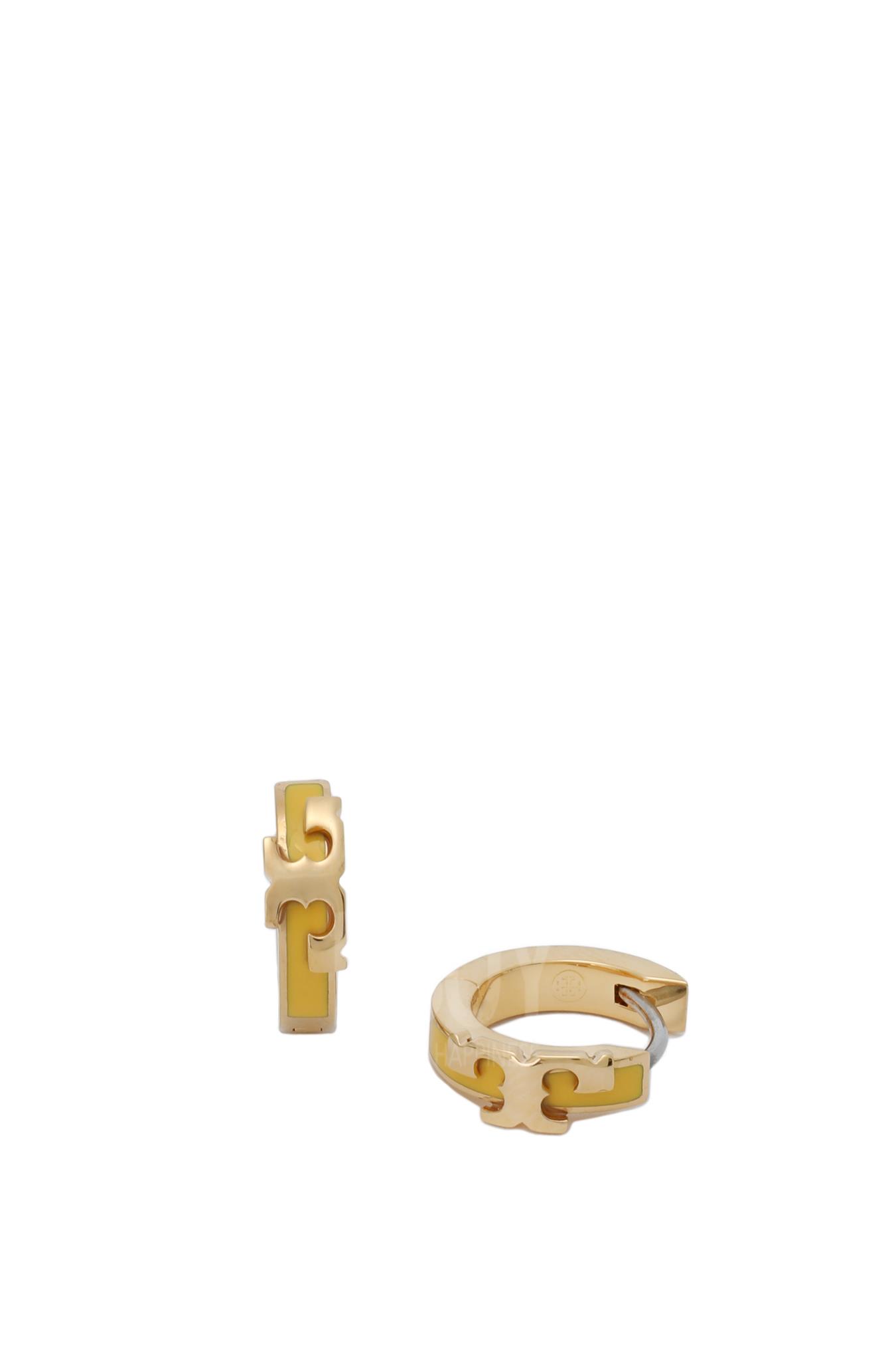 Serif-T Enameled Huggie Hoop Earring 環形耳環