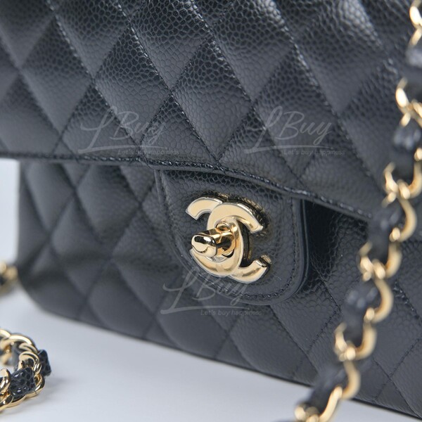 Chanel 黑色經典款Classic Flap 小羊皮金扣手袋特大號, 名牌